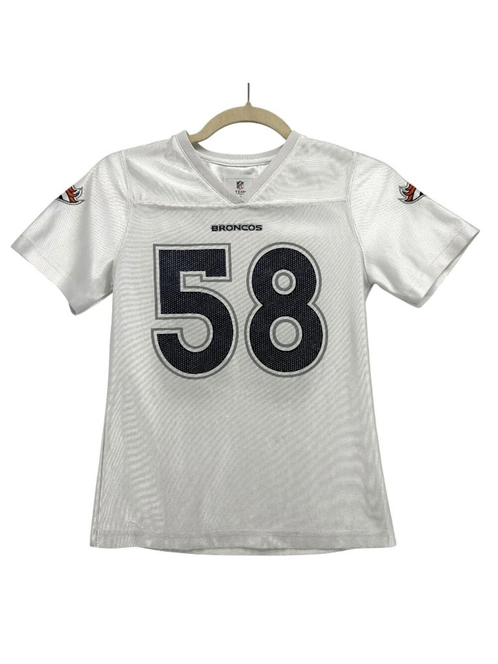 NFL Girls Medium Jersey Denver Broncos Von Miller #58 White Football NFL Team